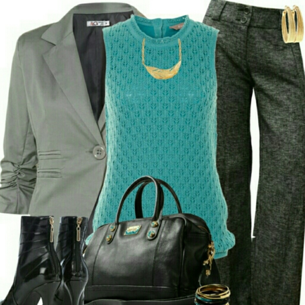 Low Rise Charcoal Gray Pants