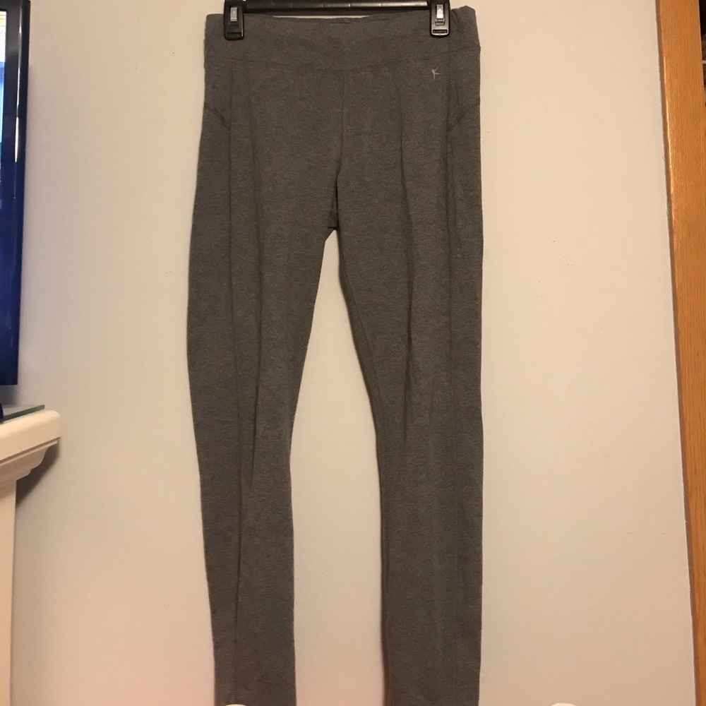Fitted Full Length Gray Athletic Leggings