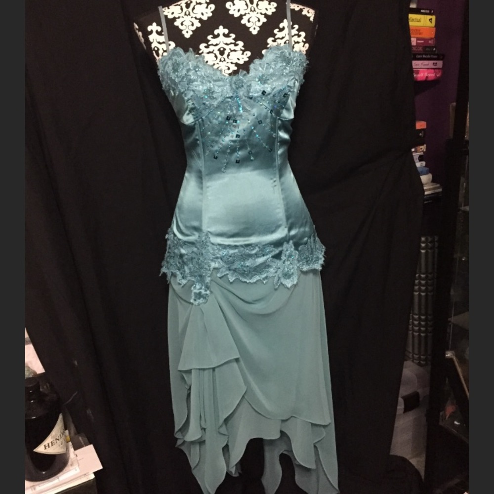 Beaded silk corset dress