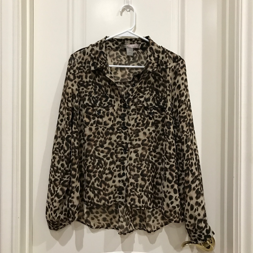 Chiffon Leopard Print Blouse
