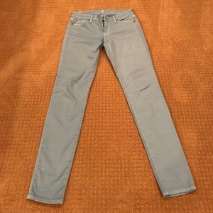 7 For All Mankind baby blue skinny jeans