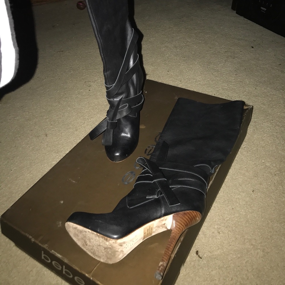 Bebe knee high boot heels