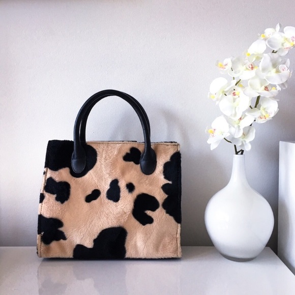 faux cow print purse