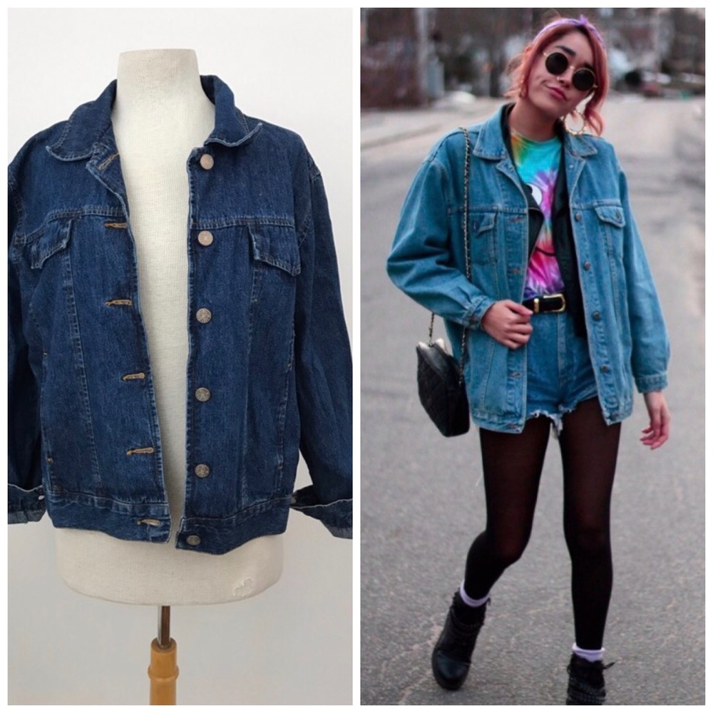 ❌SOLD❌Vintage 90s Grunge Jean Jacket - Picture 1 of 5