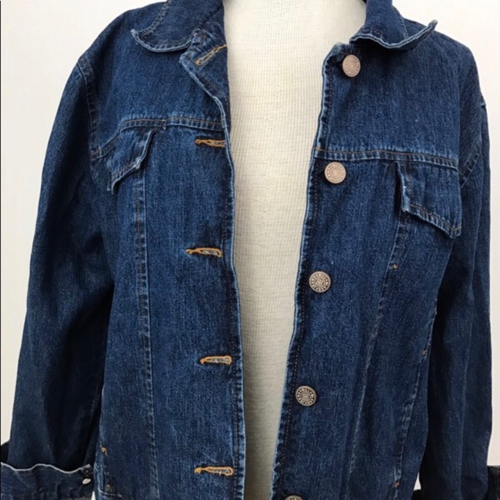 ❌SOLD❌Vintage 90s Grunge Jean Jacket - Picture 3 of 5