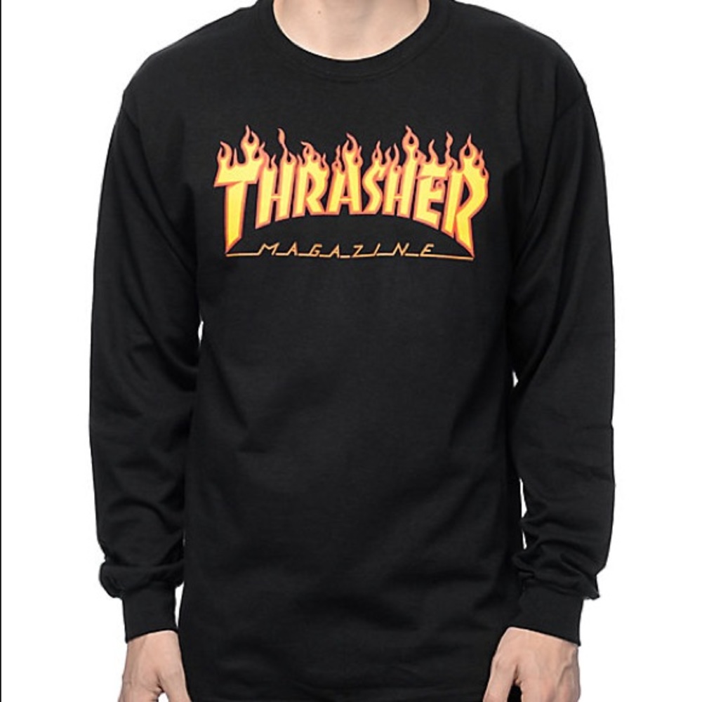 Original black long sleeved thrasher shirt XL