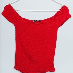 Brandy Melville red Charlene off shoulder top