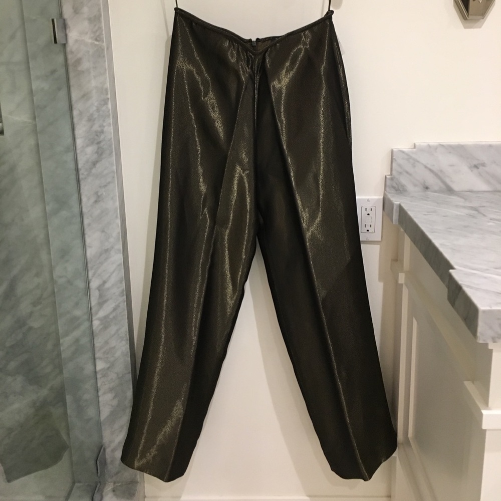 Carmen Marc Valvo metallic pants new with tags