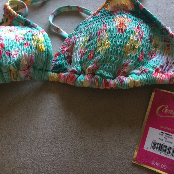 Candie's Mint Smocked Bikini Top Juniors NWT - Picture 2 of 3