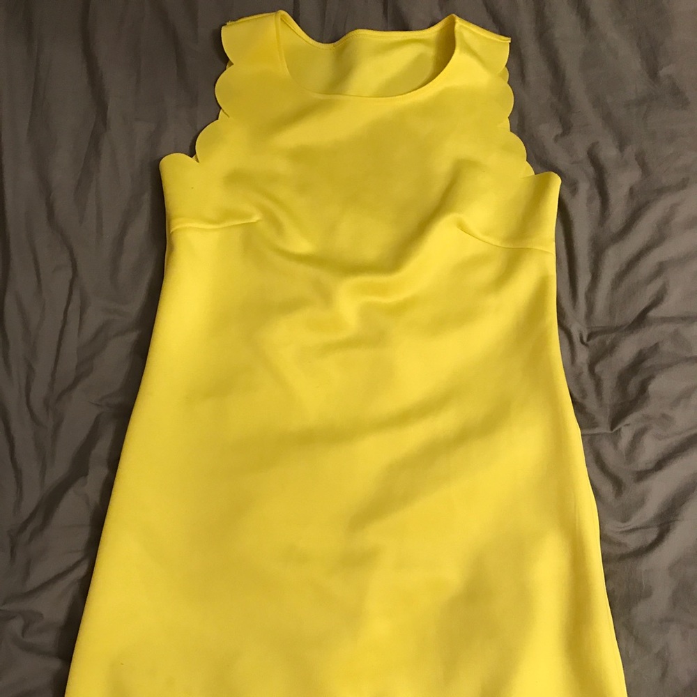 Bright yellow mini dress