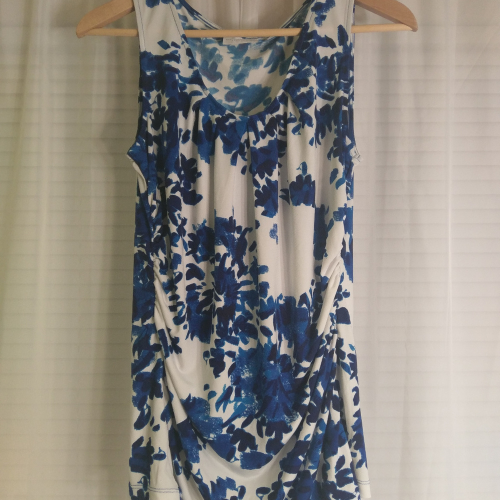 Blue & White Floral Tank