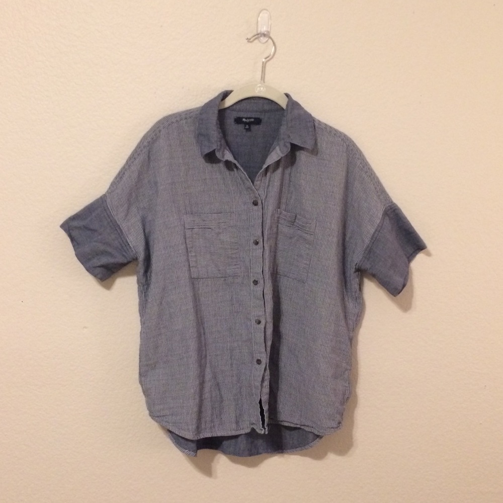 Madewell Blue Pin Stripe Courier Shirt