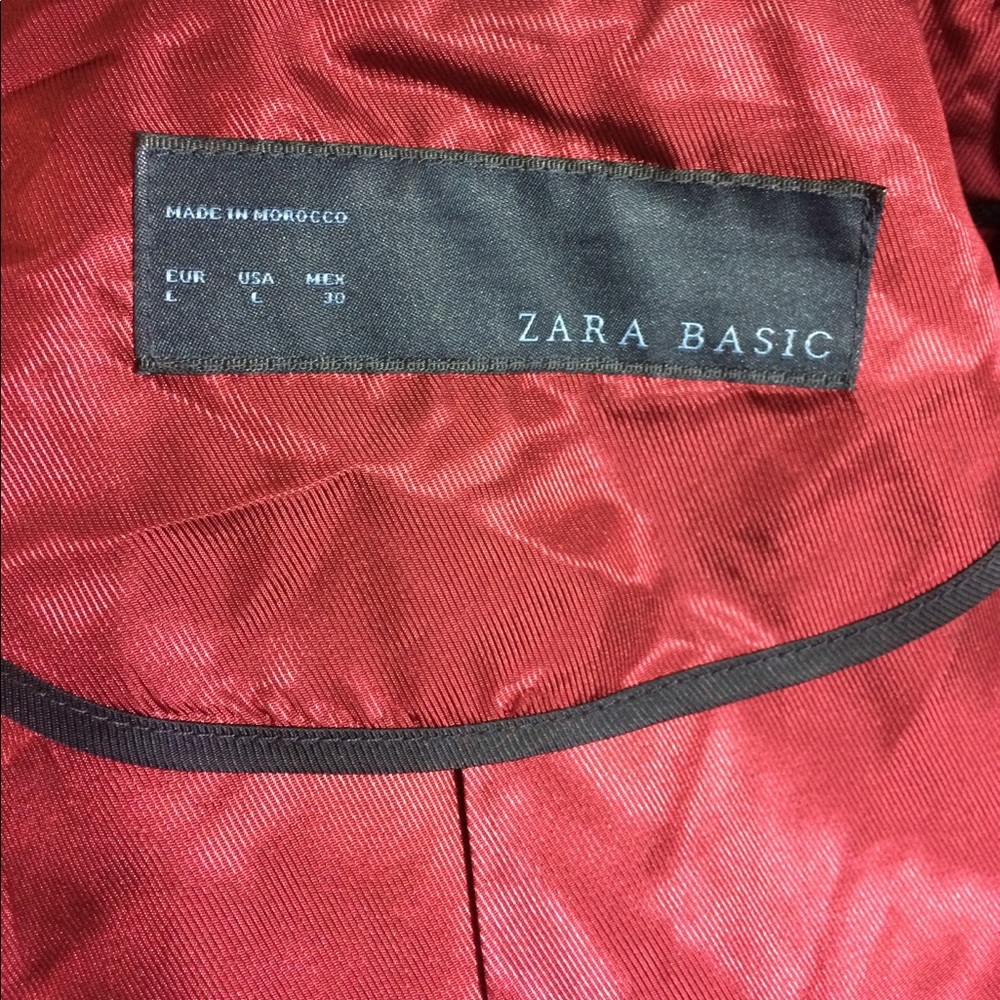 SOLD 🔥Zara basics gray plaid winter coat large - Picture 4 of 5
