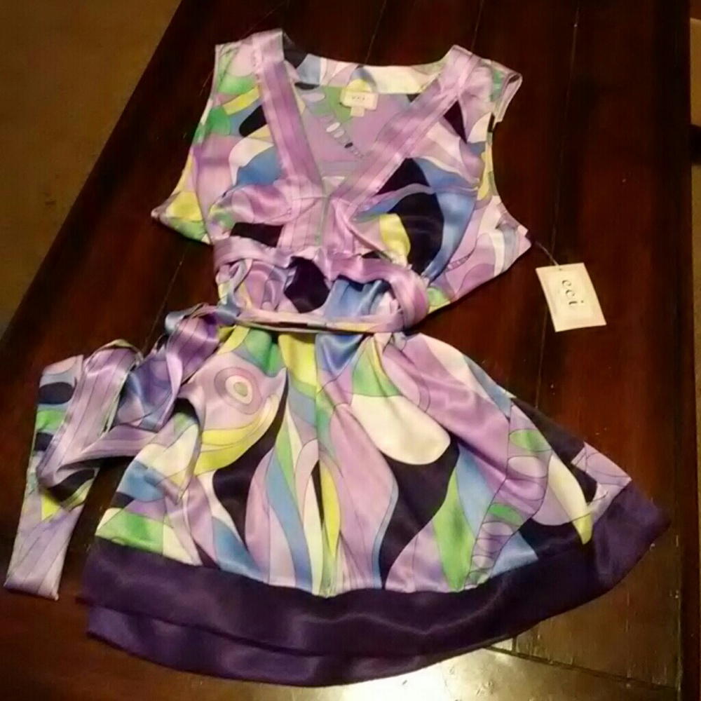 Purple multi colored Blouse