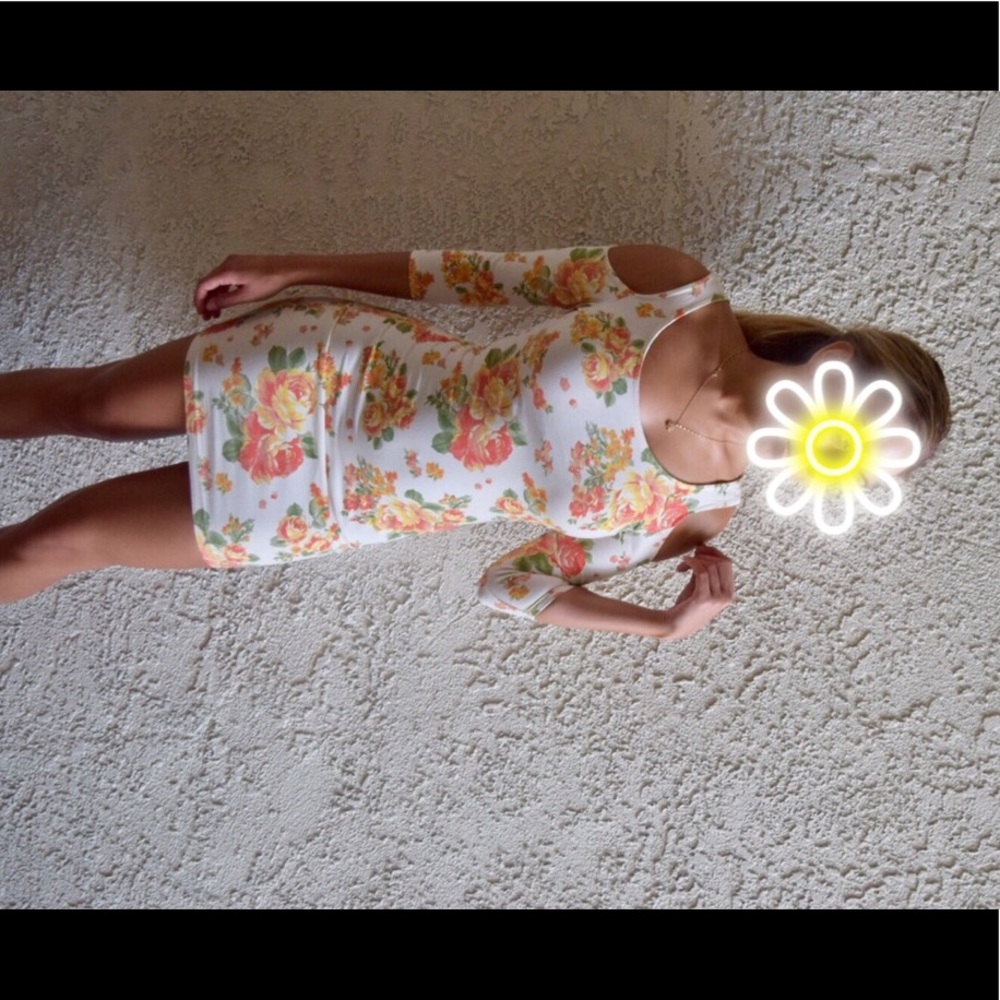 Cold Shoulder Floral Dress