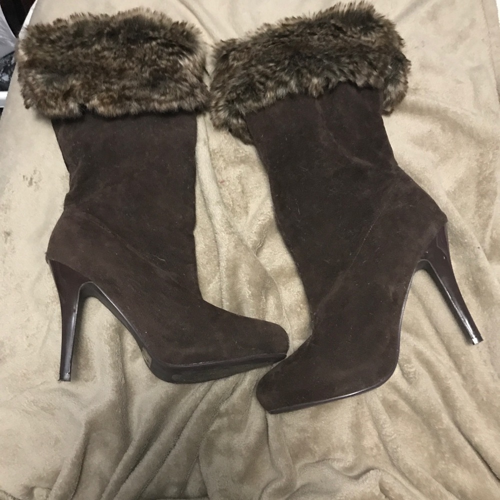 Fur boots size 10