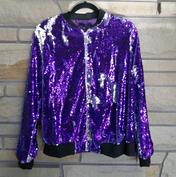 purple sequin jacket