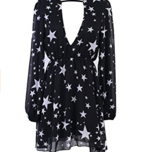 Chiffon Star print dress - Picture 2 of 4
