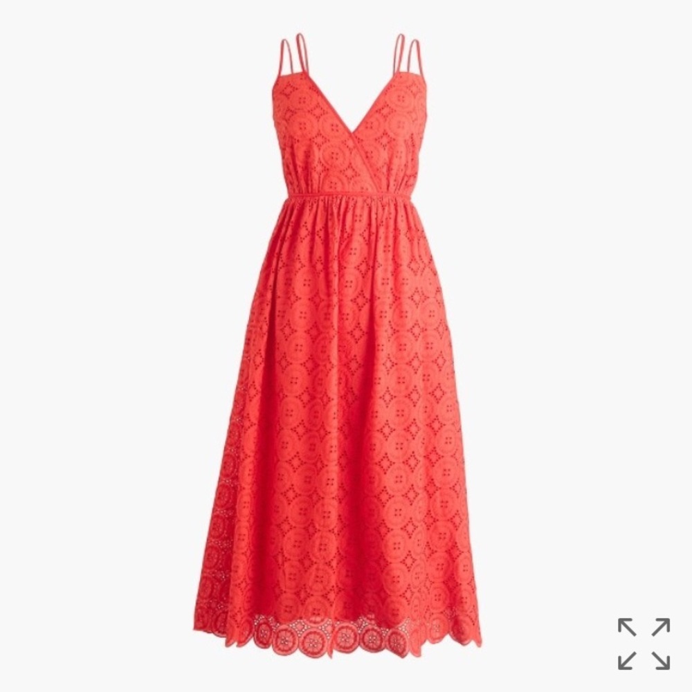NWT J. Crew Double Strap Eyelet Midi Dress
