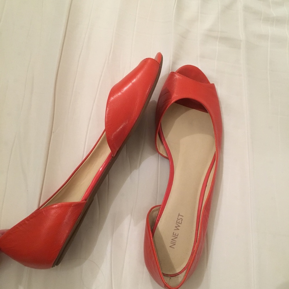 Nine West open toed d'orsay flats size 10 - Picture 2 of 5