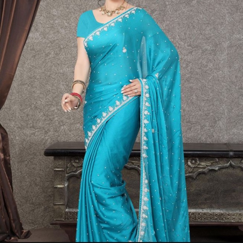Baby blue Saree International outfit