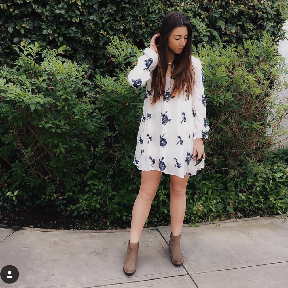White Long Sleeve Free People Dress