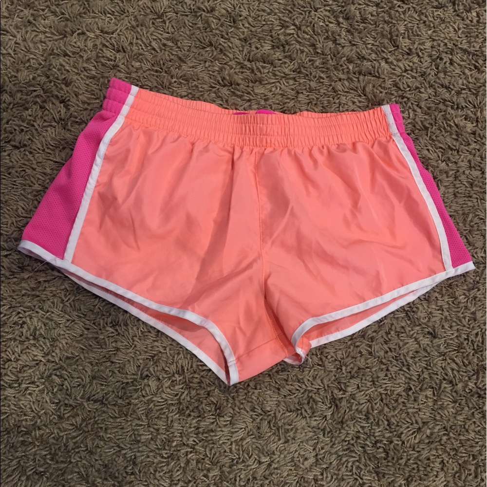 Peach and pink athletic shorts