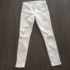 Levi's 711 skinny white distressed  jeans
