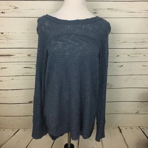 Blue Oversized Casual Sweater