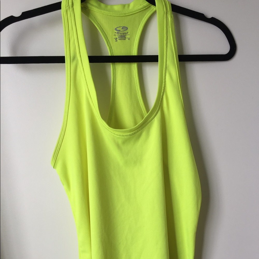Neon Yellow Target Racerback Workout Top - Picture 3 of 4