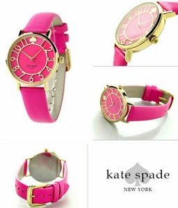 NIB Kate Spade Hot pink gold tone watch