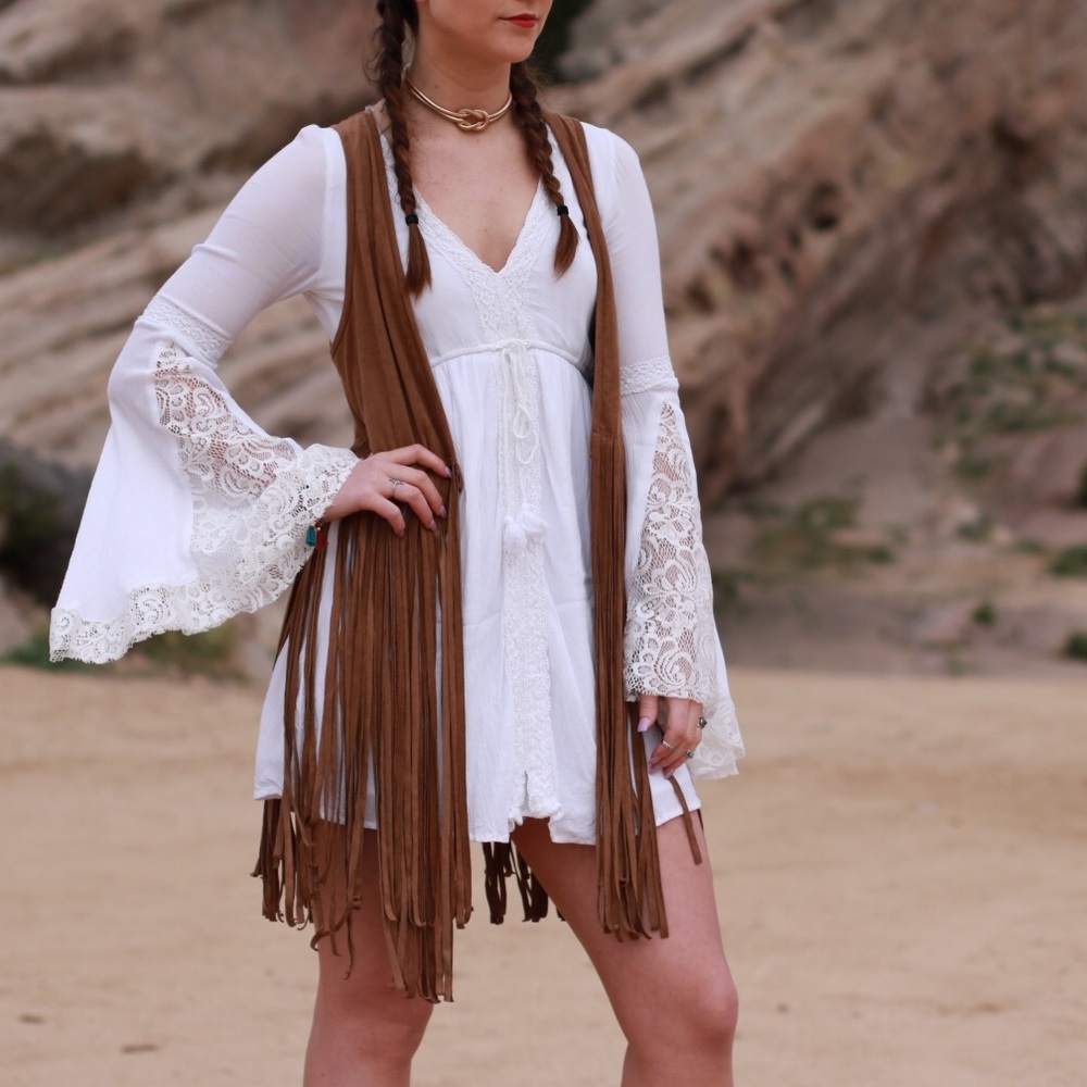 Fringe Suede (Faux) Vest