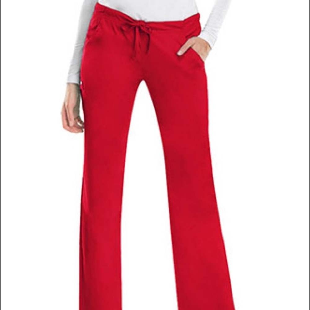 Red Cherokee Luxe Scrub Pants EUC Flare XS