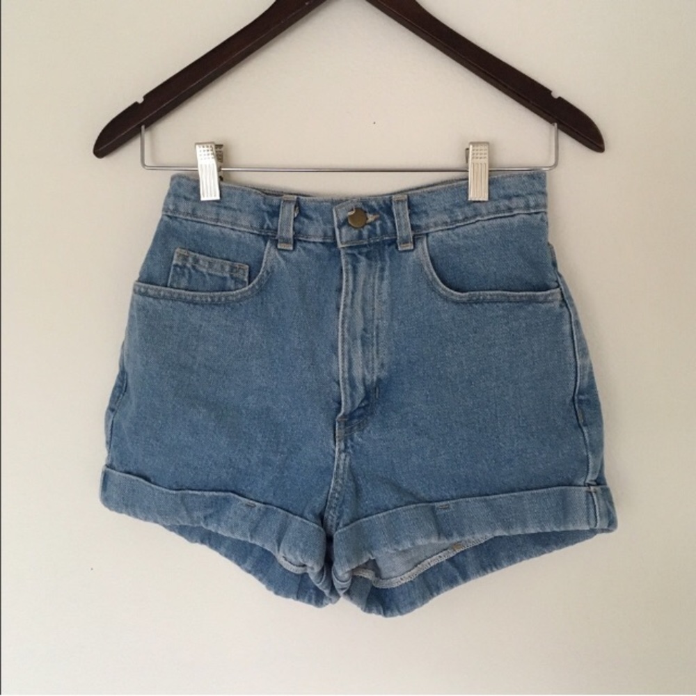 American Apparel High-Waisted Denim Shorts