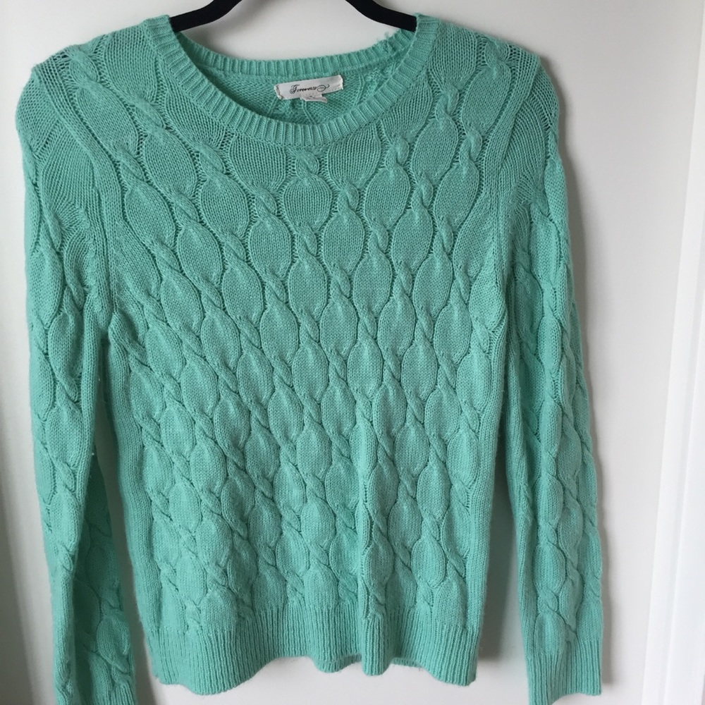 Pastel Teal Forever 21 Sweater