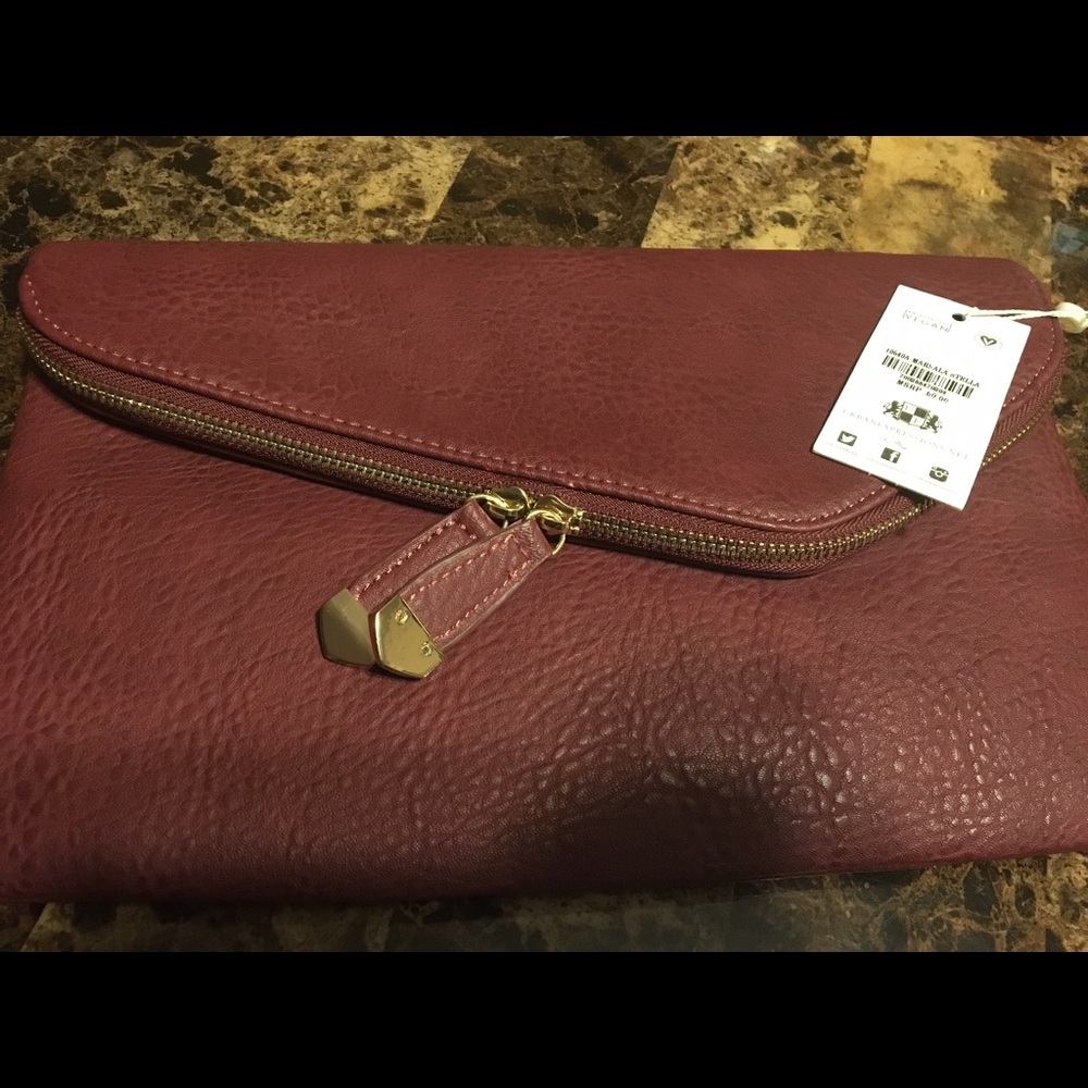 Burgundy clutch