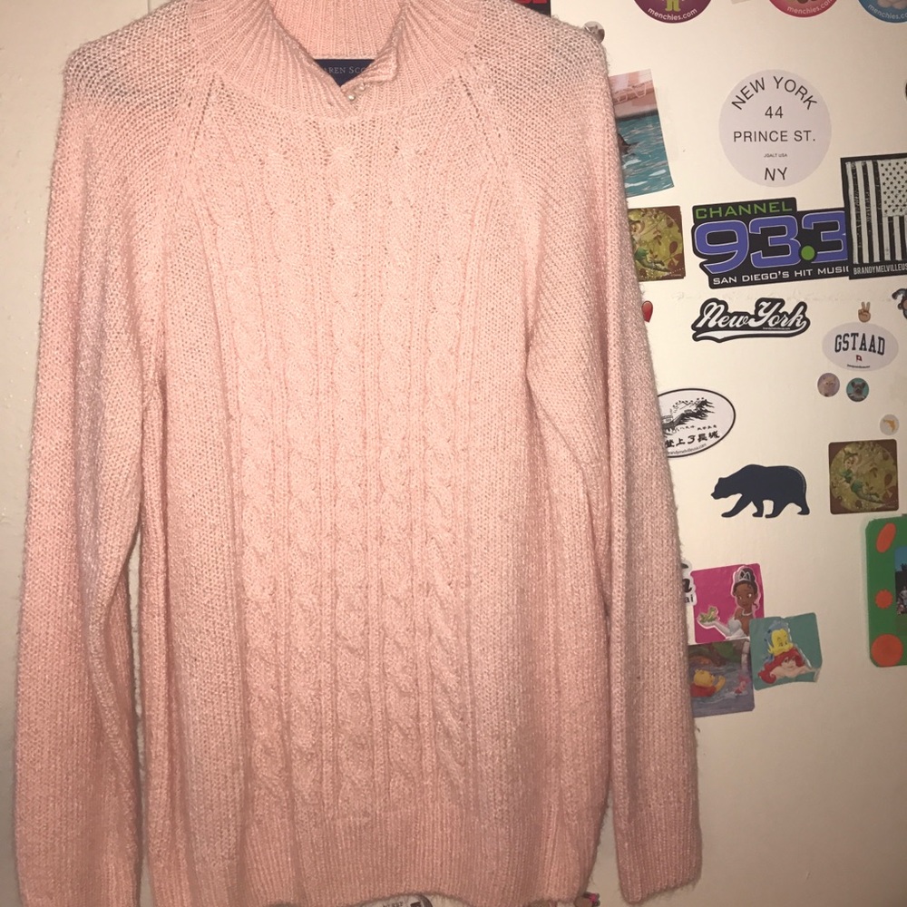 Cute rare vintage baby soft pink sweater!!