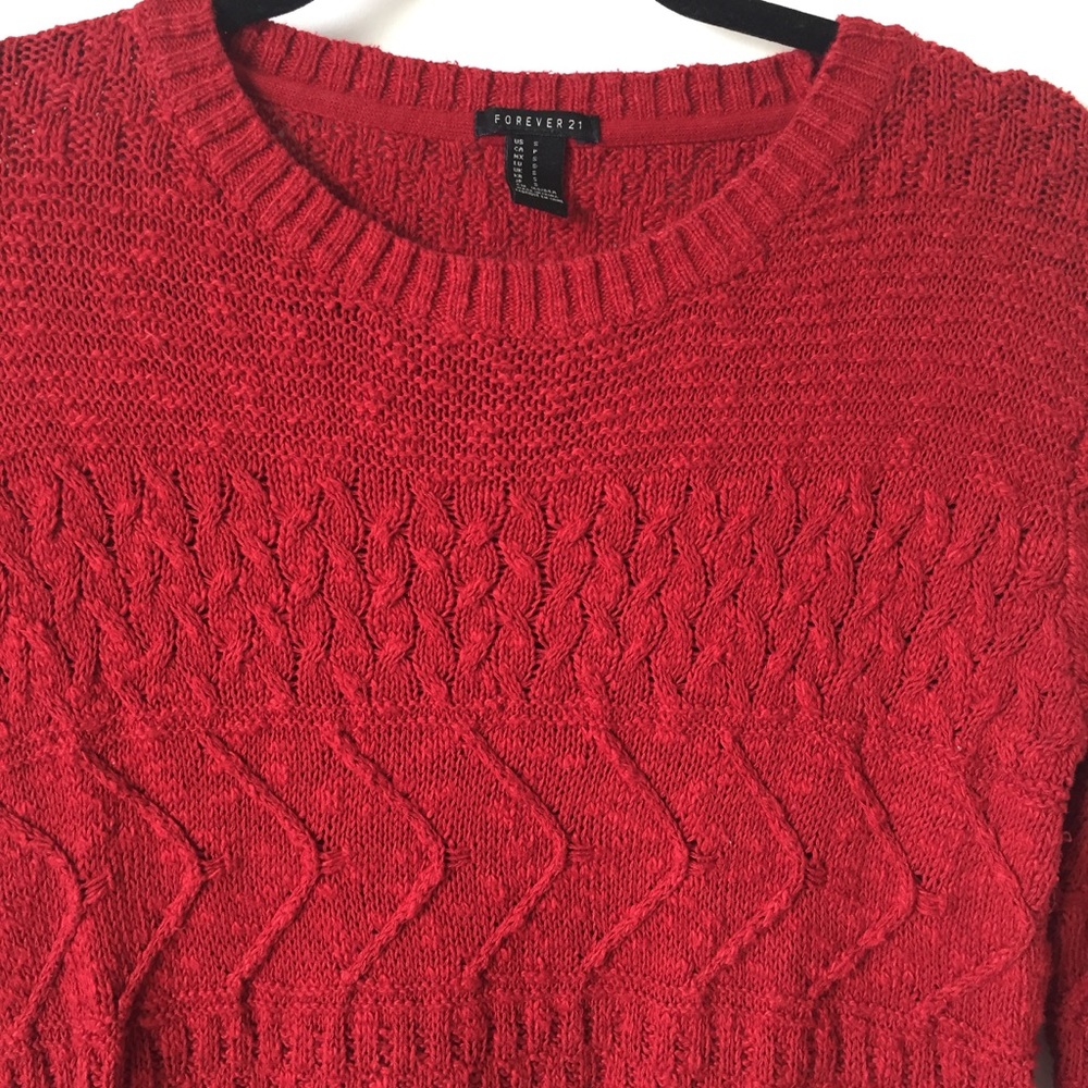 Dark Red Forever 21 Sweater