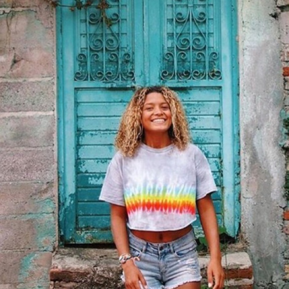 Custom rainbow crop top