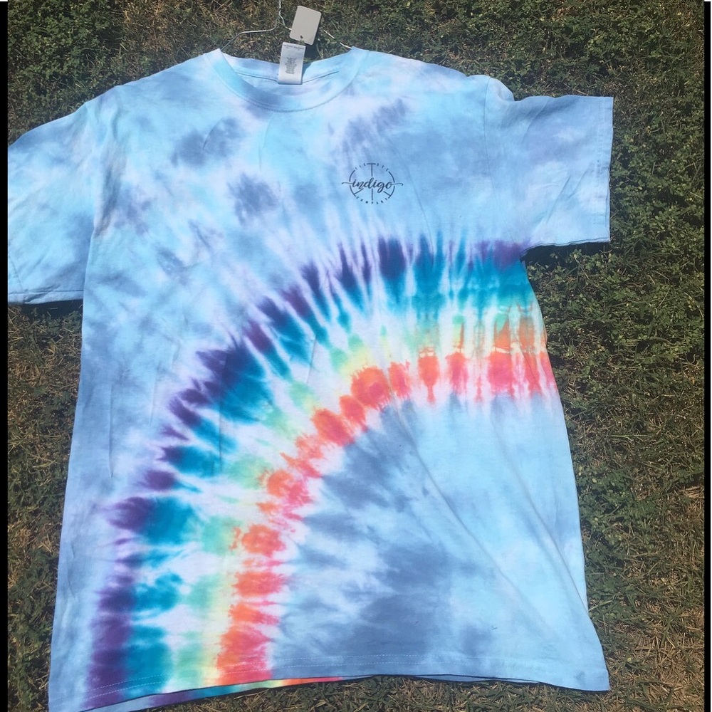 Indigo tie dye company rainbow sky t shirt