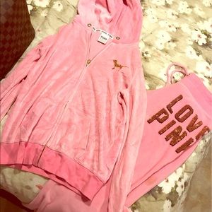 PINK velour suit
