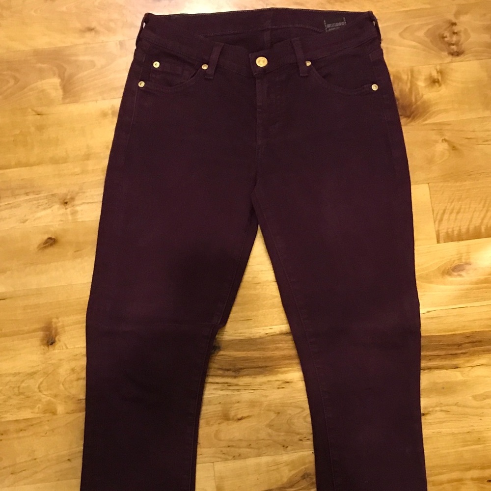 7 For All Mankind Maroon Skinny Jeans