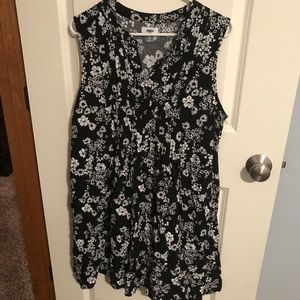Black & White Floral Print Dress
