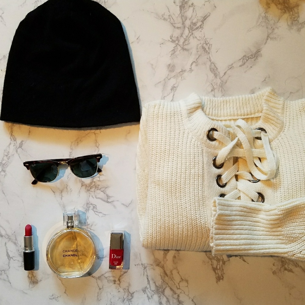 Chunky Lace Up Sweater