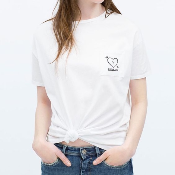 ZARA Trafulac One Time Lover Pocke Tee - Picture 1 of 6
