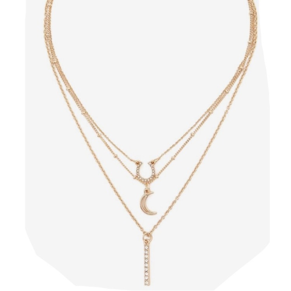 NEW Forever 21 GOLD CHOKER LAYERED NECKLACE