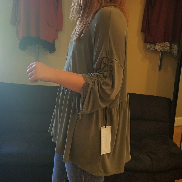 Plus size babydoll top OLIVE - Picture 3 of 5