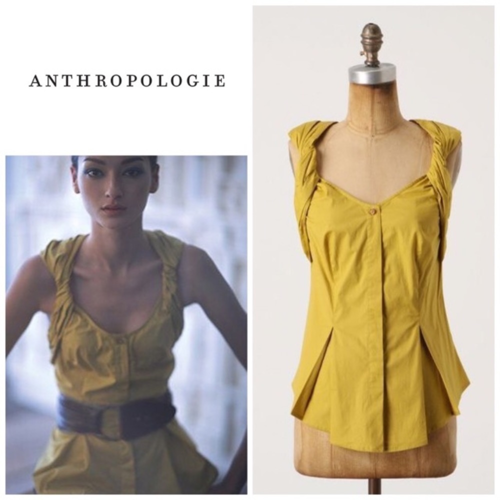 SOLD - Odille chartreuse twist blouse size 6
