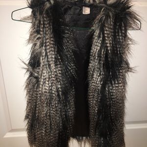 Faux Feathered Vest