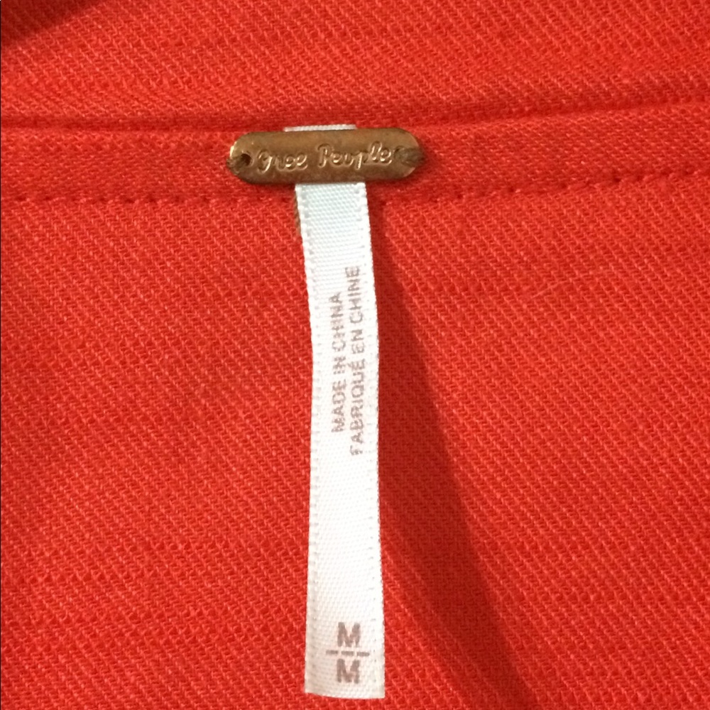 Free People Orange Raw Femme Linen Jacket - Picture 4 of 8